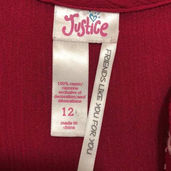 Justice tank style top burgundy size youth 12 - Picture 3 of 6
